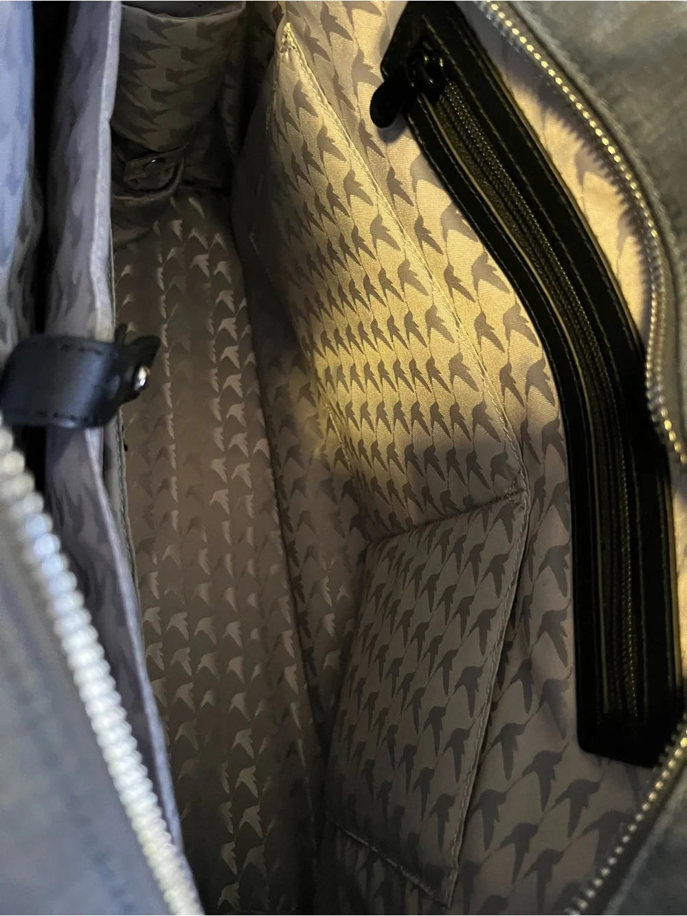 Blue/Grey Laptop Bag with Black Handles.